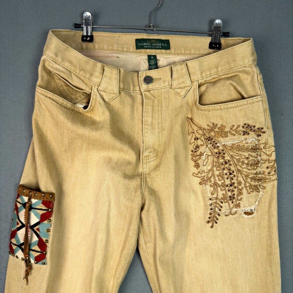 Lauren Jeans Co Ralph Lauren Jeans Womens 10 Embroidered Beaded Western Boho